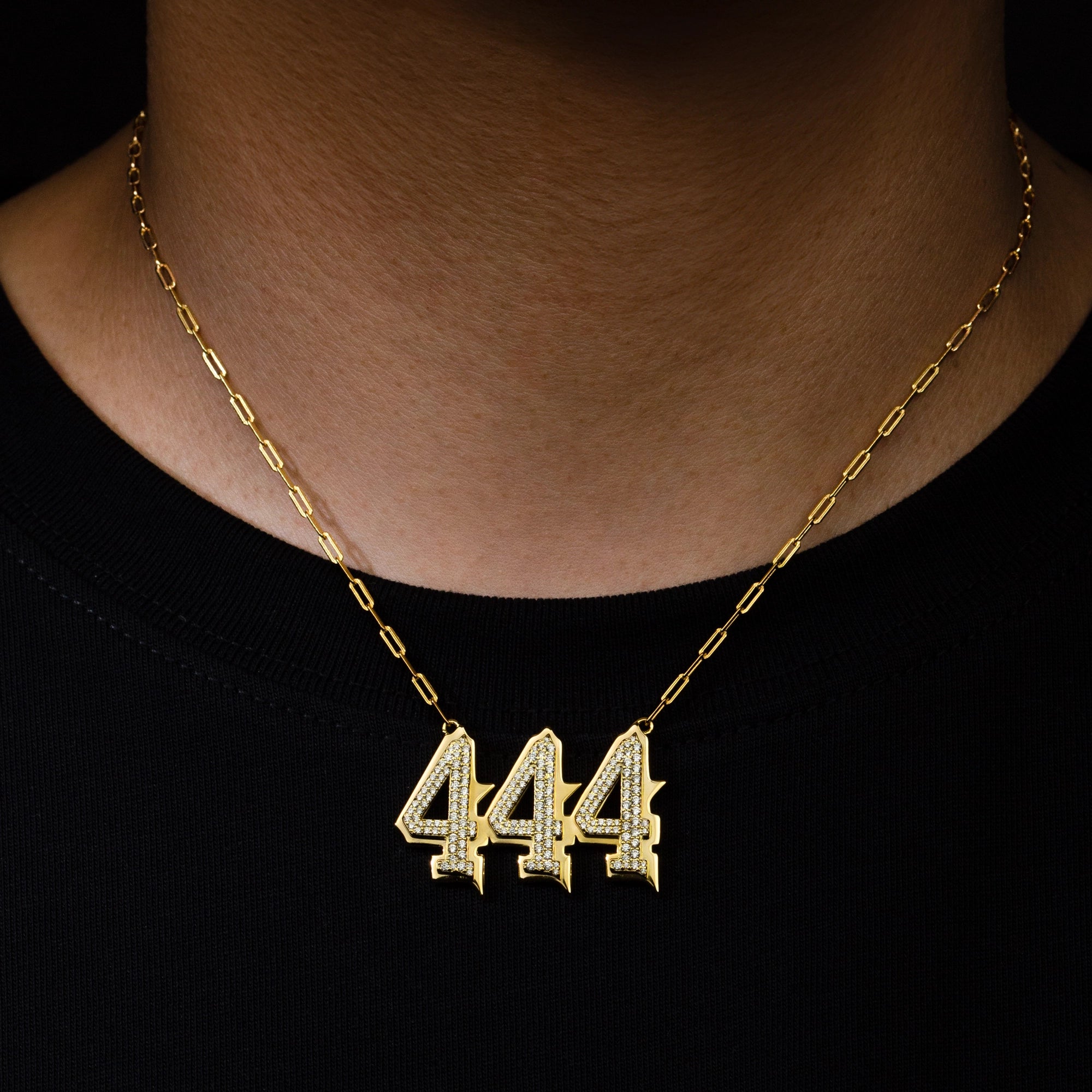 Set 444 Cadena + Dije Chapa de Oro 18k