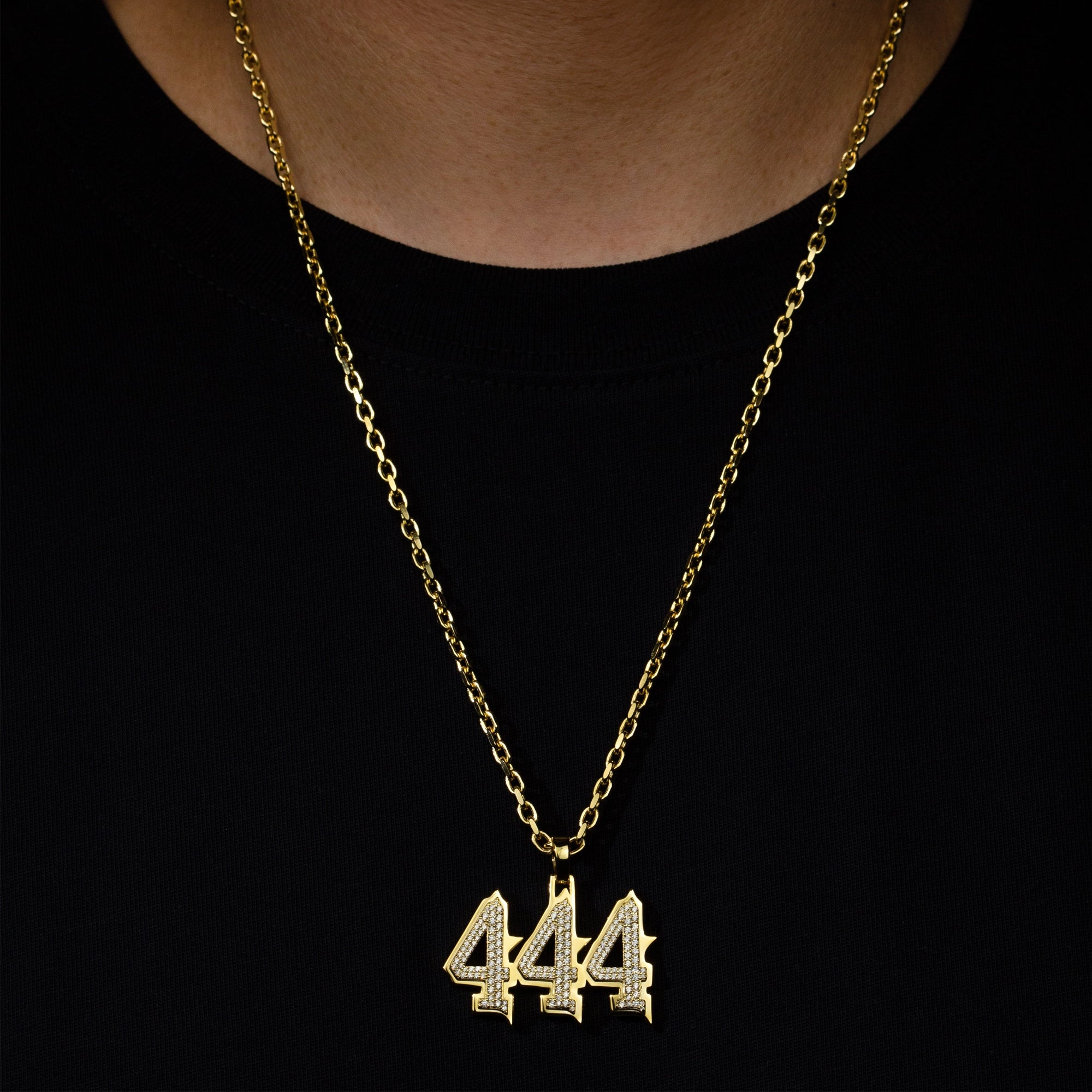 Set 444 Cadena + Dije Chapa de Oro 18k